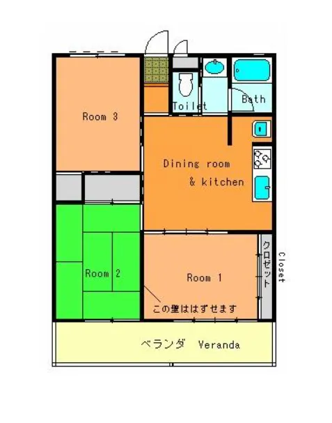 アイチ都賀Ⅰ 303号室の間取り図